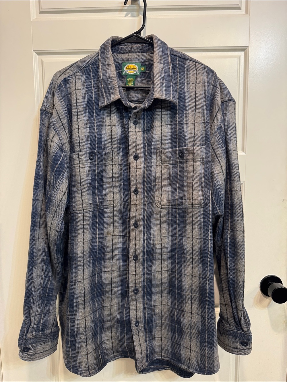 Cabela's Blue and Gray Plaid Casual Button-Down Shirt